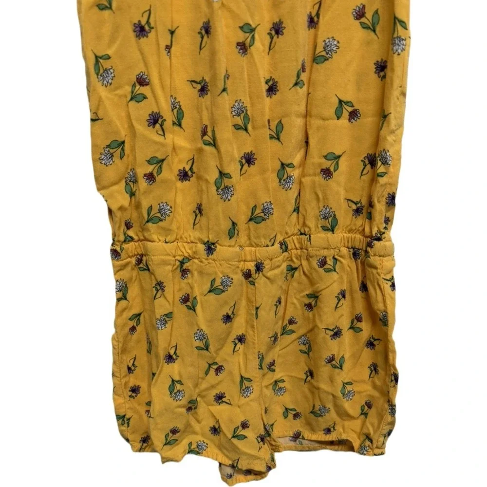 The Children's Place Girls Yellow Floral Romper Size 5/6 Wildflower Print